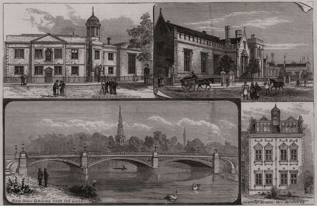 Opening of new bridge and additional school at Bedford. Bedfordshire 1884